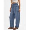 imageATHMILE Sweatpants Women 2026 Baggy PullOn Barrel Pants Wide Leg Lounge Drawstring Sweatpants with PocketsBlue