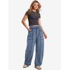 imageATHMILE Sweatpants Women 2026 Baggy PullOn Barrel Pants Wide Leg Lounge Drawstring Sweatpants with PocketsBlue