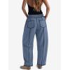 imageATHMILE Sweatpants Women 2026 Baggy PullOn Barrel Pants Wide Leg Lounge Drawstring Sweatpants with PocketsBlue