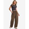 imageATHMILE Sweatpants Women 2026 Baggy PullOn Barrel Pants Wide Leg Lounge Drawstring Sweatpants with PocketsCoffee