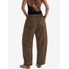 imageATHMILE Sweatpants Women 2026 Baggy PullOn Barrel Pants Wide Leg Lounge Drawstring Sweatpants with PocketsCoffee