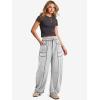 imageATHMILE Sweatpants Women 2026 Baggy PullOn Barrel Pants Wide Leg Lounge Drawstring Sweatpants with PocketsLight Grey