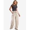 imageATHMILE Sweatpants Women 2026 Baggy PullOn Barrel Pants Wide Leg Lounge Drawstring Sweatpants with PocketsLight Khaki