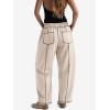 imageATHMILE Sweatpants Women 2026 Baggy PullOn Barrel Pants Wide Leg Lounge Drawstring Sweatpants with PocketsLight Khaki