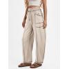 imageATHMILE Sweatpants Women 2026 Baggy PullOn Barrel Pants Wide Leg Lounge Drawstring Sweatpants with PocketsLight Khaki