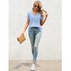 imageATHMILE T Shirts Short Sleeve V Neck Tees for Women Fashion Tops Trendy Lightweight Casual Summer Outfits Clothes 2026 BeachIce Bue