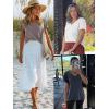 imageATHMILE T Shirts Short Sleeve V Neck Tees for Women Fashion Tops Trendy Lightweight Casual Summer Outfits Clothes 2026 BeachIce Bue
