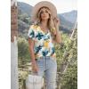 imageATHMILE T Shirts Short Sleeve V Neck Tees for Women Fashion Tops Trendy Lightweight Casual Summer Outfits Clothes 2026 BeachMulti Teal