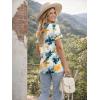 imageATHMILE T Shirts Short Sleeve V Neck Tees for Women Fashion Tops Trendy Lightweight Casual Summer Outfits Clothes 2026 BeachMulti Teal