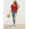 imageATHMILE T Shirts Short Sleeve V Neck Tees for Women Fashion Tops Trendy Lightweight Casual Summer Outfits Clothes 2026 BeachRed