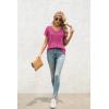imageATHMILE T Shirts Short Sleeve V Neck Tees for Women Fashion Tops Trendy Lightweight Casual Summer Outfits Clothes 2026 BeachRose Red
