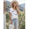 imageATHMILE T Shirts Short Sleeve V Neck Tees for Women Fashion Tops Trendy Lightweight Casual Summer Outfits Clothes 2026 BeachWhiteflower