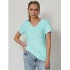 imageATHMILE T Shirts Short Sleeve V Neck Tees for Women Fashion Tops Trendy Soft Casual Summer Clothes Outfits 2026Aqua