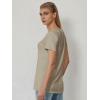 imageATHMILE T Shirts Short Sleeve V Neck Tees for Women Fashion Tops Trendy Soft Casual Summer Clothes Outfits 2026Coffe Grey