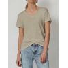 imageATHMILE T Shirts Short Sleeve V Neck Tees for Women Fashion Tops Trendy Soft Casual Summer Clothes Outfits 2026Coffe Grey