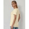 imageATHMILE T Shirts Short Sleeve V Neck Tees for Women Fashion Tops Trendy Soft Casual Summer Clothes Outfits 2026Cream