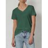 imageATHMILE T Shirts Short Sleeve V Neck Tees for Women Fashion Tops Trendy Soft Casual Summer Clothes Outfits 2026Dark Green
