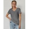 imageATHMILE T Shirts Short Sleeve V Neck Tees for Women Fashion Tops Trendy Soft Casual Summer Clothes Outfits 2026Gray