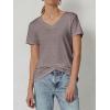 imageATHMILE T Shirts Short Sleeve V Neck Tees for Women Fashion Tops Trendy Soft Casual Summer Clothes Outfits 2026Gray Purple