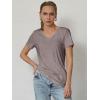 imageATHMILE T Shirts Short Sleeve V Neck Tees for Women Fashion Tops Trendy Soft Casual Summer Clothes Outfits 2026Gray Purple