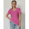 imageATHMILE T Shirts Short Sleeve V Neck Tees for Women Fashion Tops Trendy Soft Casual Summer Clothes Outfits 2026Hotpink