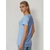 imageATHMILE T Shirts Short Sleeve V Neck Tees for Women Fashion Tops Trendy Soft Casual Summer Clothes Outfits 2026Ice Blue