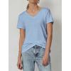 imageATHMILE T Shirts Short Sleeve V Neck Tees for Women Fashion Tops Trendy Soft Casual Summer Clothes Outfits 2026Ice Blue