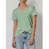 imageATHMILE T Shirts Short Sleeve V Neck Tees for Women Fashion Tops Trendy Soft Casual Summer Clothes Outfits 2026Light Green