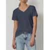 imageATHMILE T Shirts Short Sleeve V Neck Tees for Women Fashion Tops Trendy Soft Casual Summer Clothes Outfits 2026Navy