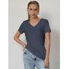 imageATHMILE T Shirts Short Sleeve V Neck Tees for Women Fashion Tops Trendy Soft Casual Summer Clothes Outfits 2026Navy