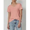 imageATHMILE T Shirts Short Sleeve V Neck Tees for Women Fashion Tops Trendy Soft Casual Summer Clothes Outfits 2026Pink