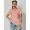 imageATHMILE T Shirts Short Sleeve V Neck Tees for Women Fashion Tops Trendy Soft Casual Summer Clothes Outfits 2026Pink