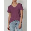imageATHMILE T Shirts Short Sleeve V Neck Tees for Women Fashion Tops Trendy Soft Casual Summer Clothes Outfits 2026Purple Red