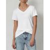 imageATHMILE T Shirts Short Sleeve V Neck Tees for Women Fashion Tops Trendy Soft Casual Summer Clothes Outfits 2026White