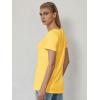 imageATHMILE T Shirts Short Sleeve V Neck Tees for Women Fashion Tops Trendy Soft Casual Summer Clothes Outfits 2026Yellow