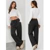 imageATHMILE Womens Wide Leg Sweatpants Long Straight Streetwear Drawstring Low Waist Casual Loose Baggy Workout Pants 2026Black