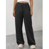 imageATHMILE Womens Wide Leg Sweatpants Long Straight Streetwear Drawstring Low Waist Casual Loose Baggy Workout Pants 2026Black