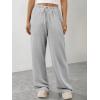 imageATHMILE Womens Wide Leg Sweatpants Long Straight Streetwear Drawstring Low Waist Casual Loose Baggy Workout Pants 2026Grey