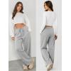 imageATHMILE Womens Wide Leg Sweatpants Long Straight Streetwear Drawstring Low Waist Casual Loose Baggy Workout Pants 2026Grey
