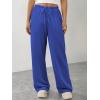 imageATHMILE Womens Wide Leg Sweatpants Long Straight Streetwear Drawstring Low Waist Casual Loose Baggy Workout Pants 2026Royal Blue