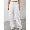 imageATHMILE Womens Wide Leg Sweatpants Long Straight Streetwear Drawstring Low Waist Casual Loose Baggy Workout Pants 2026White
