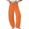 imageATHMILE Barrel Sweatpants Women Fall Fashion Wide Leg Pants 2026 Baggy Lounge Comfy Flowy Sweat Pants with PocketsOrange