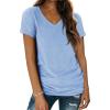 imageATHMILE T Shirts Short Sleeve V Neck Tees for Women Fashion Tops Trendy Lightweight Casual Summer Outfits Clothes 2026 BeachIce Bue