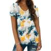 imageATHMILE T Shirts Short Sleeve V Neck Tees for Women Fashion Tops Trendy Lightweight Casual Summer Outfits Clothes 2026 BeachMulti Teal