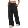 imageATHMILE Womens Wide Leg Sweatpants Long Straight Streetwear Drawstring Low Waist Casual Loose Baggy Workout Pants 2026Black