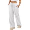 imageATHMILE Womens Wide Leg Sweatpants Long Straight Streetwear Drawstring Low Waist Casual Loose Baggy Workout Pants 2026White